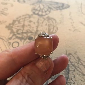 Dreamy peach moonstone 925 ring
